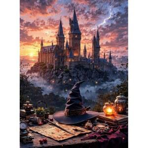 성인 및 초보자를 위한 숫자로 색칠하기, 캔버스에 페인트, 선물 키트 40.6CM(12 페인팅, 장식 캐슬 벽 홈 16인치) 매직 아크릴 유화 아티스트 페인트 숫자 X 30.5 키트로 DIY