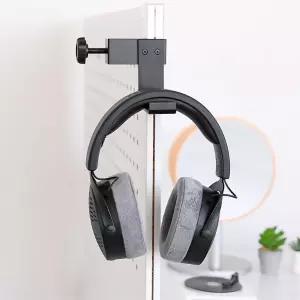 책상 선반 책장 부착 접이식 헤드폰 거치대 스탠드 이어폰 보관함 공간활용 홀더