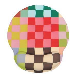 손목 받침대를 지원하는 크스릴름 레트로 체크무늬 마우스 패드, 사무용 게이밍 작업용 컴퓨터용 미끄럼 방지 베이스가 있는 귀여운 재미있는 보호 인체공학 책상 액세서리 , 컬러풀