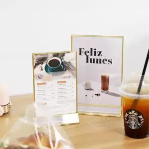 레스토랑 카페 테이블 아크릴 메뉴판(중) 가게 전시대 안내데스크 문구진열대