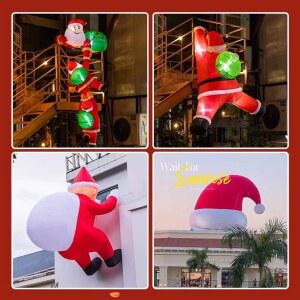 벽타는산타 대형 크리스마스풍선 크리스마스데코 건물 아치 데코 크리스마스 녹색 산타