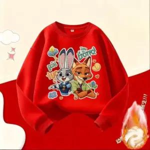 주토피아 맨투맨 티셔츠 오버핏 긴팔 라운드 키즈 캐릭터 봄 초등학생