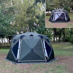 캠핑 육각 탠트 낚시 장박 야외 캠핑용 구멍 굴뚝구멍 올리브 캐노피 나들이 거실형 얼음