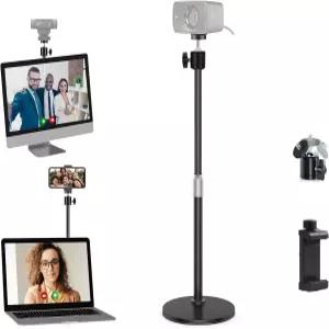 엘가토 페이스캠 및 라이트 블랙과 호환되는 웹캠 스탠드 데스크톱 삼각대 홀더