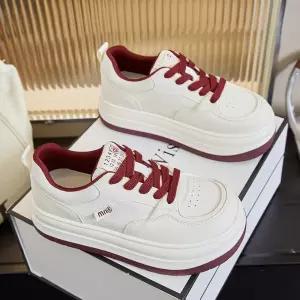 천진반 가을 캐주얼 여성 흡막창 패션보드화 하이탑 힐 펌프스녀 데일리룩 리얼가죽 화 키높이 운동화 신발