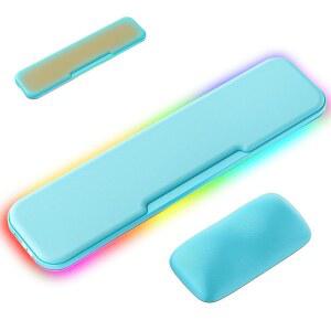 2-in-1 열선 손목 받침대 세트, RGB 조명과 미끄럼 방지 베이스가 있는 인체공학적 메모리 패드, 컴퓨터 노트북 사무실 및 PC 게임을 위한 키보드 마우스