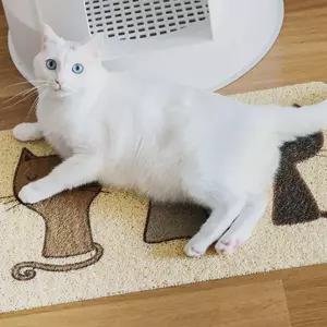 고양이 화장실 매트 모래 방지 패드 스크래치 반려묘 용품 청소 사료 모래통 사이즈 동물