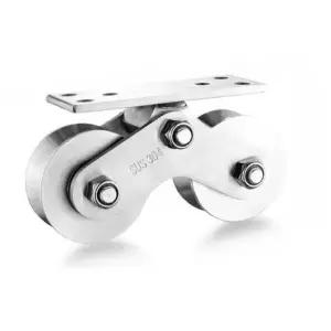 프리미엄 바퀴교체 슬라이딩 도어 브래킷 포함 중량형 앵글 자바라 이중 V형 바퀴 304