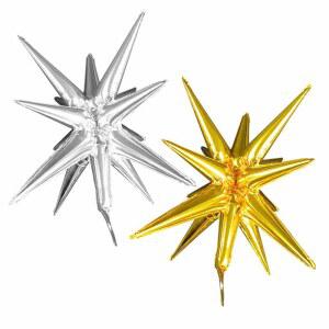 금색 폭발 풍선 대형 정글 로즈골드 마일라 우드 포인트 축하 테마 일회용 별모양