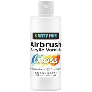 X ARTY HUB 아크릴 광택 250ML(8.8액량 방지 가능 /균열 /퇴색 황변 습기 실러, 및 방수, 브러시 얼룩 페인트 코팅, 온스),