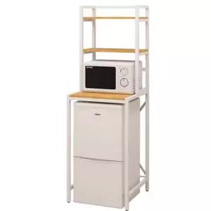 렌지다이 선반 정리대 소형냉장고 렌지장 50x50x90cm 밥솥 화이트 수납장