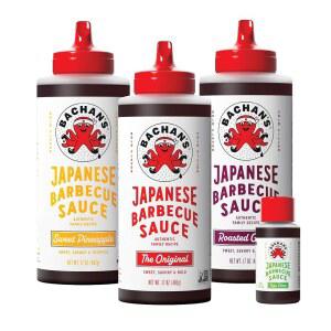 바찬의 일본식 바비큐 소스 4팩 - OG 1개, 스위트 파인 1개, 마늘 1개, 유자 미니 1개 - 날개, 닭고기, 소고기, 돼지고기, 해산물, 국수 등을 위한 바비큐 소스. GMO 없음, 방부제 없음, BPA 프리