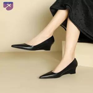 발편한 펌프스 웨지힐 웨딩 하이힐 여자 여성 가죽 정장