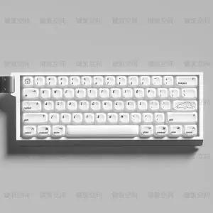호환  139키세트 북극곰 테마 키캡 화이트 PC 탑 프린트 키캡 MOA 프로파일 ISO 엔터 7U 스페이스바 포함 M
