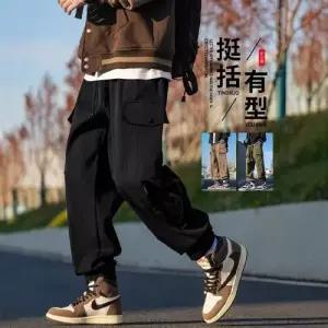 EAMT 팬츠 남성용 빈티지 춘추 캐주얼 빅사이즈 조거 YJ3