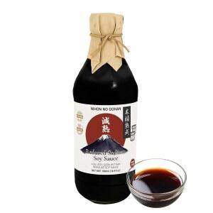 풍부한 감칠맛이 나는 저나트륨 일본 간장, 자연 양조된 쇼유, Non-GMO & All Natural, 16.9 fl oz (500ml) 병, 볶음 및 디핑을 위한 환원 나트륨 아시아 소스 u2013 니혼 노 고한