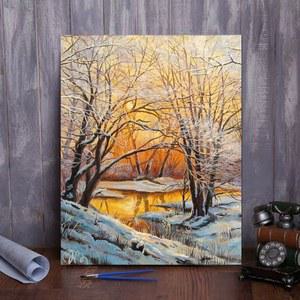 유화그리기 세트 캐릭터 색칠 오두막 기유 바라또샵 30x40cm 해바라기 애니 발레