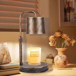 Tuzinano 캔들 워머 램프 디머블 왁스 멜트 워밍 램프, 목욕 중 타이머 향 포함, 여성용 홈 데코 선물 2개 포함 요가 및 명상 (모방 구리 커버)