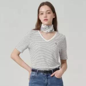 [백화점정품] 26년NEW 헤지스레이디스 HAZZYS [26SS] 브이넥 코튼모달 반팔 티셔츠 HSTS6B313