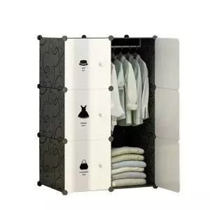 옷장 간이 슬라이드 조립식 옷걸이 수납장