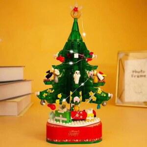 크리스마스트리 선물용 호환 핑크 램프 회전형 피규어 블럭