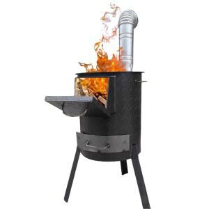 전원주택 가마솥화덕 화목 난로 중형 2m파이프 표준 불멍 가마솥 장식품 화로 매화문