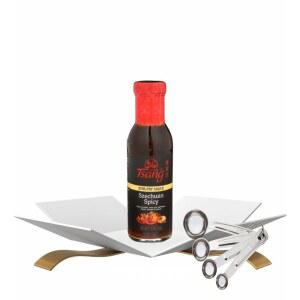 쯔엉 소스 볶음 사천 (11.5온스) 요리용 계량 스푼 번들, 마리네이드 믹싱 및 풍미 분할 u2014 선물 세트 (2개 품목)