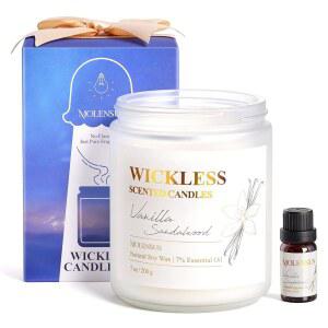 맞춤형 아로마를 위한 10ml 에센셜 오일이 함유된 캔들 워머 램프용 바닐라 샌달우드 심리스 캔들, 가정용 무염 무독성 대두 향 발렌타인데이 또는 여성과 남성을 생일 선물