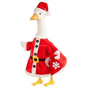 LODAXU 크리스마스 산타 현관 구스 있는 플라스틱 모자 4CM 게이든 58 높이의 의상 시멘트 또는 23인치 잔디 눈송이 장식이 파티오용 선물 조각상 마당 가방 대형 야외