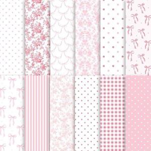 핑크 리본 꽃 스크랩북 종이, 및 웨딩 생일 사진 공예 앨범 제작 종이 샤워 카드 플랫 베이비 장식 접힌