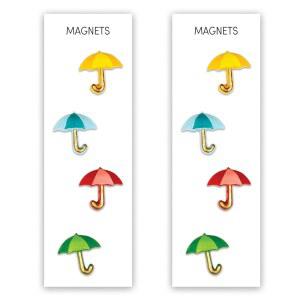 THREE BY SEATTLE 우산 미니 페인팅 2팩 냉장고 희토류 사물함 표면용 자석 핸드 모양의