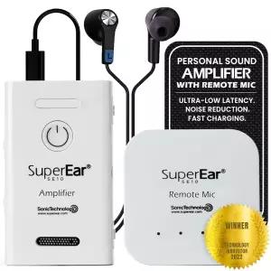 시니어용 슈퍼이어 뉴 모델 SE10 - 보청기 청취 장치 사운드 앰프 노이즈 캔슬링 원격 마이크 PSAP TV