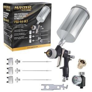 MASTER ELITE PERFORMANCE PRO-44 HVLP 건 1.8MM 얼티밋 1.3, 포함 - 고급 클리어코트 및 페인트 1.5 4개 팁 원자화 페인팅용 키트, 프라이머 1.4, 자동차 베이스코트, 유체