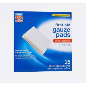 라이트 에이드 멸균 거즈 패드 4인치 x 25 논스틱 비접착성 관리 용품 미니 처치 키트 드레싱 및 붕대 롤 라텍스 프리
