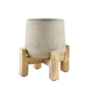 SERENE SPACES LIVING 나무 시멘트 높이 가정 녹지를 다용도 9인치 위한 식물 매끄러운 지름 다육 9CM 20 있는 8인치 22 사무실용 3CM 내구성 선인장 다리가 또는 미니멀리스트 화분 실내