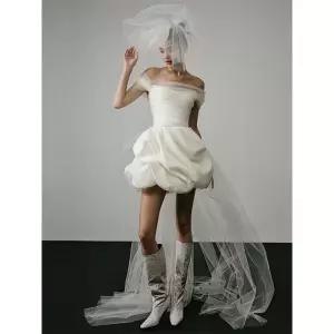 미니 웨딩드레스 셀프웨딩 프렌치 웨딩 이브닝 피로연 브샤