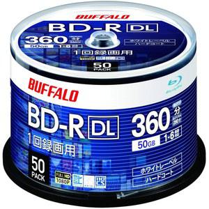 RO-BR50V-050PW /N BD-R DL 블루레이 디스크, 싱글 타임, 50GB, 50매, 스핀들, 2레이어, 1-6배속, 화이트 라벨