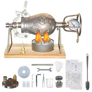 350ML 중국 팝콘 캐논 호환 위한 2개의 재미를 가족 공기 기계 모임 스틸 가방 스테인리스 밸브 포함 메이커 파티 머신 포퍼 고압 더블 뜨거운