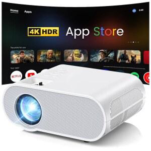 1500 ANSI 스마트 HOMPOW WIFI ANDROID용 앱이 실외 내장 시스템 스트리밍 지원되는 블루투스가 미니 4K