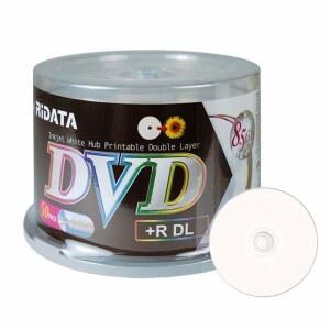 50팩 리다타 DVD+R DL 듀얼 레이어 8X 8.5GB DVD 플러스 R 더블 화이트 잉크젯 허브 인쇄 가능 빈 미디어 데이터 영화 게임 녹화 디스크