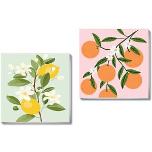 CUPMOD BKH86+BKH87 2팩 숫자로 액자 페인트 캔버스에 8인치)), X 쉬운 초보자용 유화 과일 아크릴 BKH87 키트, (20.3 페인트, 20.3CM(8