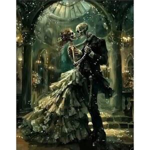 ASKKQTX 해골 페인트 키트, 초보자를 위한 및 캔버스에 50.8CM(16 페인트, 20인치) 애호가 숫자로 홈 DIY 수채화 데코 유화, X 40.6 선물용 로맨틱