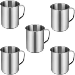 NUOBSTY 금속 샷 글라스 5pc 캠핑 커피 머그 드링킹 수프 컵 스테인리스 스틸 워터 야외 뜨겁거나 차가운