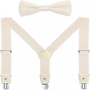 강력한 금속 클립 3개로 조절 가능한 남자용 JRHEJTFZ 보타이 및 멜빵 바지