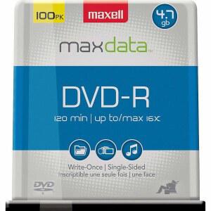 Maxell DVD-R 레코딩 디스크, 4.7GB, 16배, 스핀들, 골드, 100 /팩
