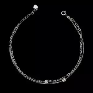 92.5 SILVER 코인벨 두줄 체인 발찌 ftB2+7KRz