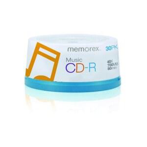 Memorex 15404001 음악 CD-R DA, 80분, 700MB 40x (30팩 스핀들)