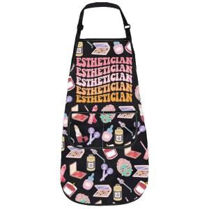 GZRLYF 주머니가 있는 에스테티션 여성용 스킨 왁싱 케어 앞치마 미용사 살롱 선물
