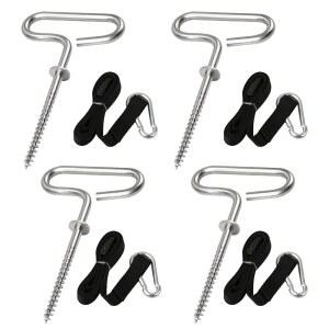 24260 에스키모용 쉘터 타이 얼음 스트랩 텐트 부착물이 낚시 키트 있는 카라비너 디럭스 앵커 4개 다운 말뚝