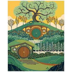 XCEMHIL 숫자로 페인트 키트, 캐빈 페인트, 및 벽 50.8CM(16 장식용 선물 가정 뉴질랜드 40.6 20인치) 하우스